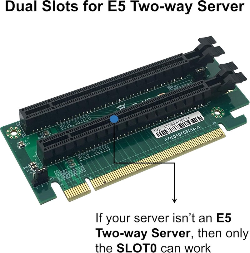 ipolex PCI-Express 16x Riser Card 2 Slot 270-Degree R-Angle Riser Adapter, 2U Card for E5 Two-Way Server, RS44SR-2(210) - Image 3